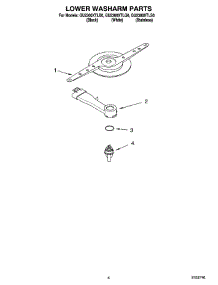 04 - Lower Washarm Parts parts for Whirlpool Dishwasher GU2300XTLB0 from AppliancePartsPros.com