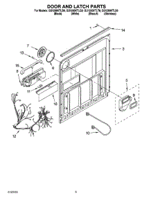 03 - Door And Latch Parts parts for Whirlpool Dishwasher GU1200XTLQ0 from AppliancePartsPros.com
