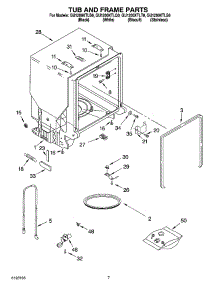 07 - Tub And Frame Parts parts for Whirlpool Dishwasher GU1200XTLQ0 from AppliancePartsPros.com