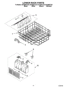 11 - Lower Rack Parts parts for Whirlpool Dishwasher GU1200XTLQ0 from AppliancePartsPros.com