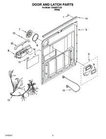 03 - Door And Latch Parts parts for Whirlpool Dishwasher GU640XTLQ0 from AppliancePartsPros.com
