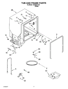 07 - Tub And Frame Parts parts for Whirlpool Dishwasher GU640XTLQ0 from AppliancePartsPros.com