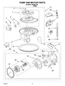08 - Pump And Motor Parts parts for Whirlpool Dishwasher GU640XTLQ0 from AppliancePartsPros.com