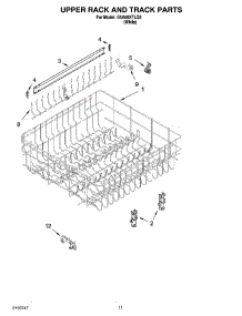 09 - Upper Rack And Track Parts parts for Whirlpool Dishwasher GU640XTLQ0 from AppliancePartsPros.com
