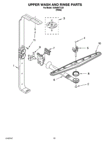 10 - Upper Wash And Rinse Parts parts for Whirlpool Dishwasher GU640XTLQ0 from AppliancePartsPros.com