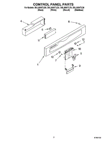 02 - Control Panel Parts parts for Whirlpool Dishwasher DUL300XTLT0 from AppliancePartsPros.com