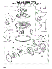 08 - Pump And Motor Parts parts for Whirlpool Dishwasher DUL300XTLT0 from AppliancePartsPros.com