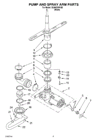 04 - Pump And Sprayarm parts for Whirlpool Dishwasher DU840SWKU0 from AppliancePartsPros.com