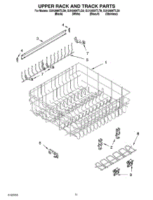 09 - Upper Rack And Track Parts parts for Whirlpool Dishwasher GU1200XTLS0 from AppliancePartsPros.com