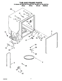 07 - Tub And Frame Parts parts for Whirlpool Dishwasher DUL300XTLB0 from AppliancePartsPros.com