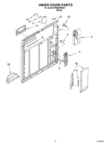 02 - Inner Door parts for Whirlpool Dishwasher DP940PWKQ1 from AppliancePartsPros.com