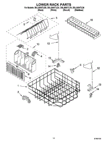 11 - Lower Rack Parts parts for Whirlpool Dishwasher DUL300XTLB0 from AppliancePartsPros.com