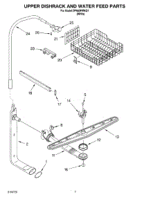 05 - Upper Dishrack And Water Feed parts for Whirlpool Dishwasher DP940PWKQ1 from AppliancePartsPros.com