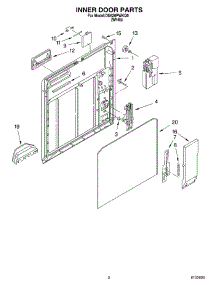 02 - Inner Door parts for Whirlpool Dishwasher DU620PWKQ0 from AppliancePartsPros.com