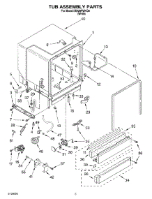 03 - Tub Assembly parts for Whirlpool Dishwasher DU620PWKQ0 from AppliancePartsPros.com
