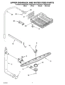 05 - Upper Dishrack And Water Feed Parts parts for Whirlpool Dishwasher DU943PWKB0 from AppliancePartsPros.com