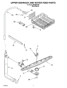 05 - Upper Dishrack And Water Feed parts for Whirlpool Dishwasher DP940PWKM1 from AppliancePartsPros.com