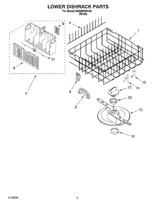 06 - Lower Dishrack parts for Whirlpool Dishwasher DU620PWKQ0 from AppliancePartsPros.com