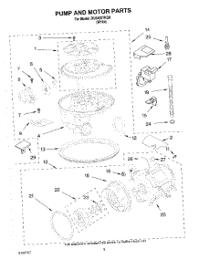 08 - Pump And Motor parts for Whirlpool Dishwasher DU640XTKQ0 from AppliancePartsPros.com