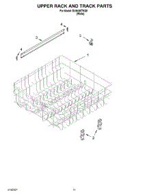 09 - Upper Rack And Track parts for Whirlpool Dishwasher DU640XTKQ0 from AppliancePartsPros.com