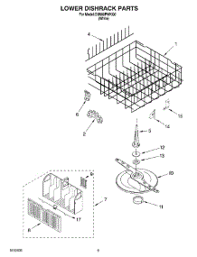 06 - Lower Dishrack parts for Whirlpool Dishwasher DU600PWKQ0 from AppliancePartsPros.com