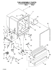 03 - Tub Assembly parts for Whirlpool Dishwasher DU950PWKQ1 from AppliancePartsPros.com