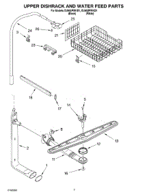 05 - Upper Dishrack And Water Feed parts for Whirlpool Dishwasher DU950PWKQ1 from AppliancePartsPros.com