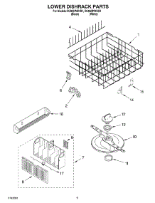 06 - Lower Dishrack parts for Whirlpool Dishwasher DU950PWKQ1 from AppliancePartsPros.com