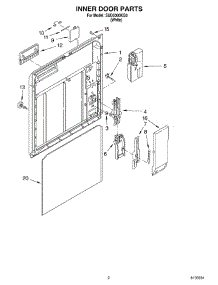 02 - Inner Door parts for Whirlpool Dishwasher SUD5000KQ0 from AppliancePartsPros.com
