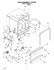 03 - Tub Assembly parts for Whirlpool Dishwasher SUD5000KQ0 from AppliancePartsPros.com
