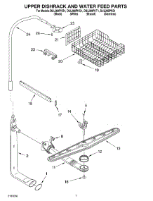05 - Upper Dishrack And Water Feed Parts parts for Whirlpool Dishwasher DUL200PKB1 from AppliancePartsPros.com