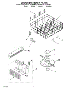 06 - Lower Dishrack Parts parts for Whirlpool Dishwasher DUL200PKB1 from AppliancePartsPros.com