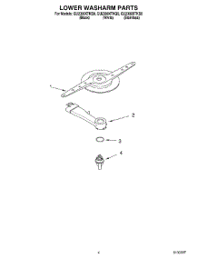 04 - Lower Washarm parts for Whirlpool Dishwasher GU2300XTKQ0 from AppliancePartsPros.com