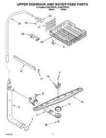 05 - Upper Dishrack And Water Feed parts for Whirlpool Dishwasher DU941PWKB1 from AppliancePartsPros.com