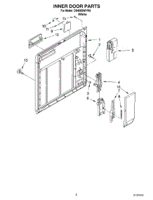02 - Inner Door parts for Whirlpool Dishwasher DU400SWKW0 from AppliancePartsPros.com