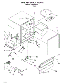 03 - Tub Assembly parts for Whirlpool Dishwasher DU400SWKW0 from AppliancePartsPros.com