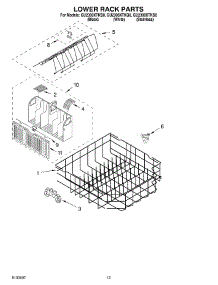 11 - Lower Rack parts for Whirlpool Dishwasher GU2300XTKB0 from AppliancePartsPros.com