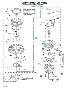 04 - Pump And Motor parts for Whirlpool Dishwasher DU951PWKQ1 from AppliancePartsPros.com