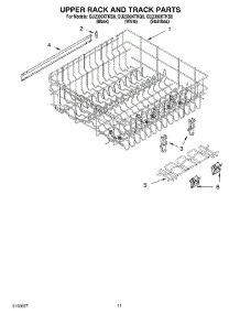 09 - Upper Rack And Track parts for Whirlpool Dishwasher GU2300XTKQ0 from AppliancePartsPros.com