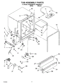 03 - Tub Assembly parts for Whirlpool Dishwasher DU840SWKQ0 from AppliancePartsPros.com