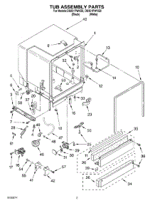 03 - Tub Assembly parts for Whirlpool Dishwasher DU951PWKQ0 from AppliancePartsPros.com