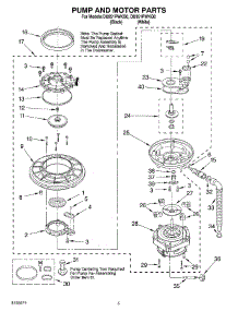 04 - Pump & Motor parts for Whirlpool Dishwasher DU951PWKB0 from AppliancePartsPros.com