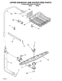 05 - Upper Dishrack And Water Feed parts for Whirlpool Dishwasher DU951PWKB0 from AppliancePartsPros.com