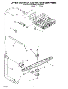05 - Upper Dishrack And Water Feed parts for Whirlpool Dishwasher DU951PWKB1 from AppliancePartsPros.com