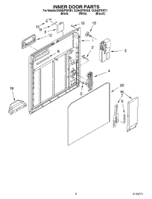 02 - Inner Door parts for Whirlpool Dishwasher DU945PWKT1 from AppliancePartsPros.com