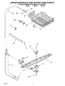 05 - Upper Dishrack And Water Feed parts for Whirlpool Dishwasher DU945PWKT1 from AppliancePartsPros.com