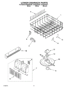 06 - Lower Dishrack parts for Whirlpool Dishwasher DU945PWKT1 from AppliancePartsPros.com