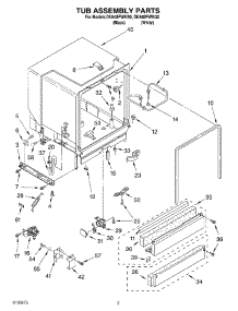 03 - Tub Assembly parts for Whirlpool Dishwasher DU948PWKB0 from AppliancePartsPros.com