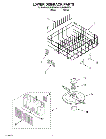 06 - Lower Dishrack parts for Whirlpool Dishwasher DU948PWKB0 from AppliancePartsPros.com
