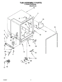 03 - Tub Assembly parts for Whirlpool Dishwasher DP940PWKM0 from AppliancePartsPros.com